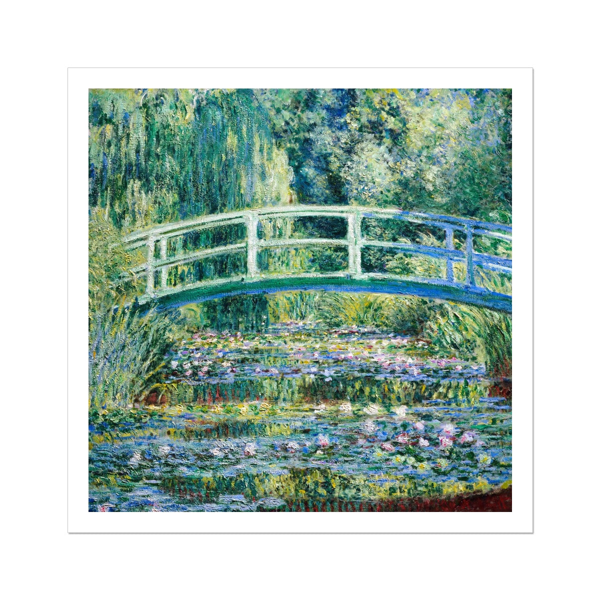 &#39;Water Lilies and Japanese Bridge&#39; by Claude Monet. Open Edition Fine Art Print. Historic Art