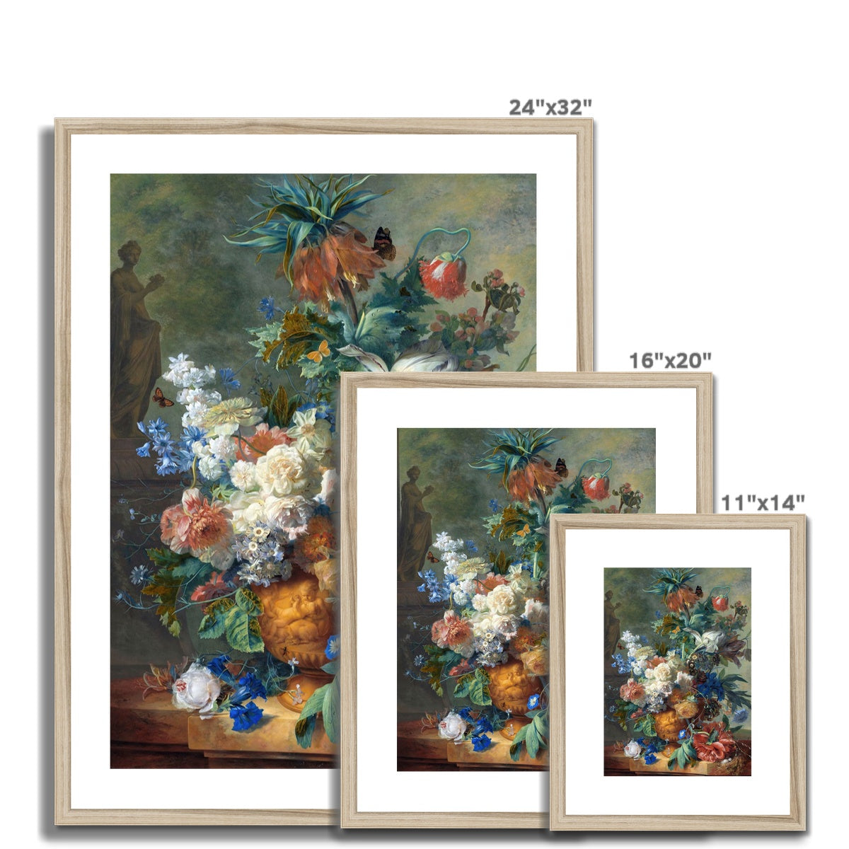 Jan van Huysum Framed Open Edition Art Print. &#39;Still Life with Flowers&#39;. Art Gallery Historic Art