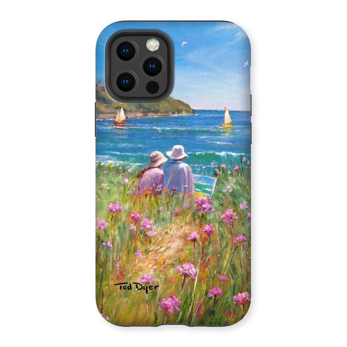 Tough Art Phone Case. &#39;Sea Pinks and Painters&#39;. Artist Ted Dyer. Cornwall Art Gallery