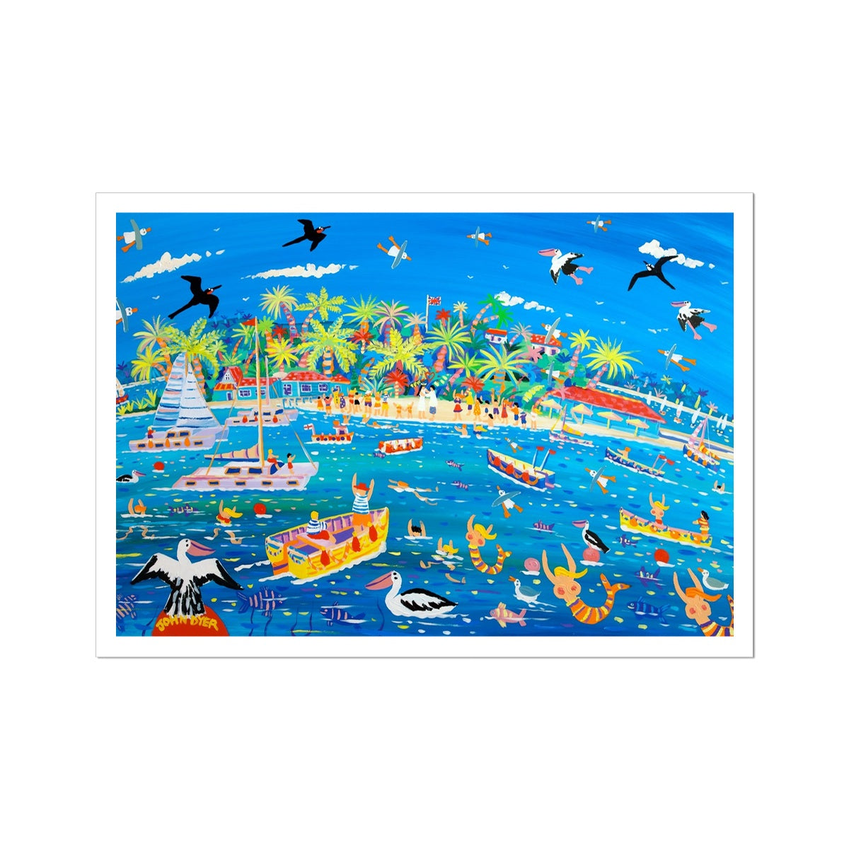 John Dyer Fine Art Print. Open Edition Cornish Art Print. 'Magical Day at Marina Cay'. British Virgin Islands Caribbean Art Gallery