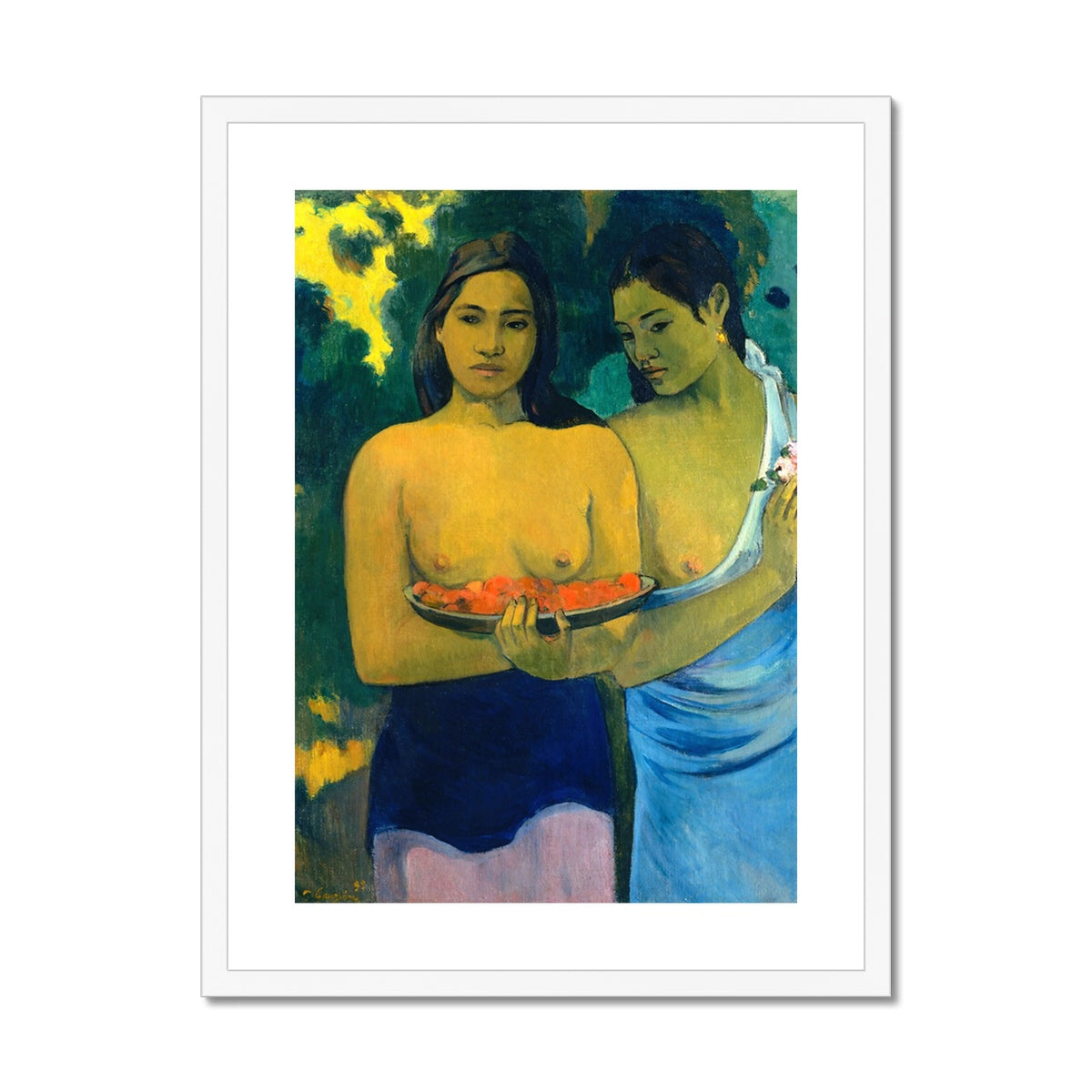 Paul Gauguin Framed Open Edition Art Print. 'Two Tahitian Women'. Art Gallery Historic Art