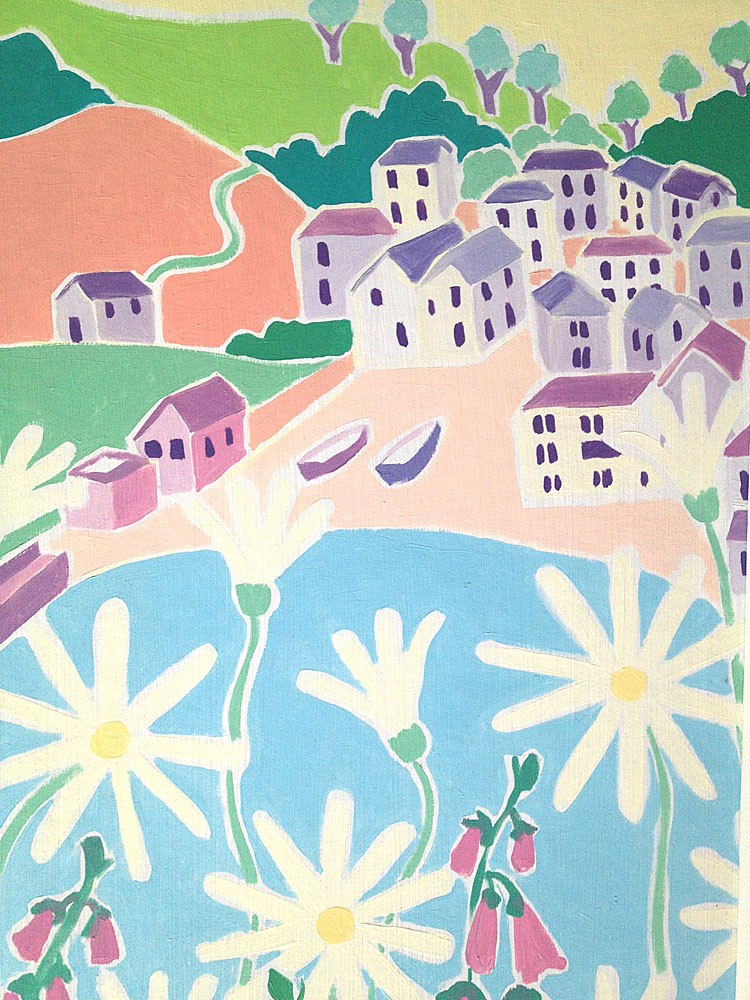 Original Painting by Joanne Short. Springtime Portloe, Cornwall.