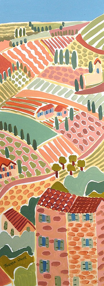 Original Painting by Joanne Short. Provençal Landscape. Provence, France.