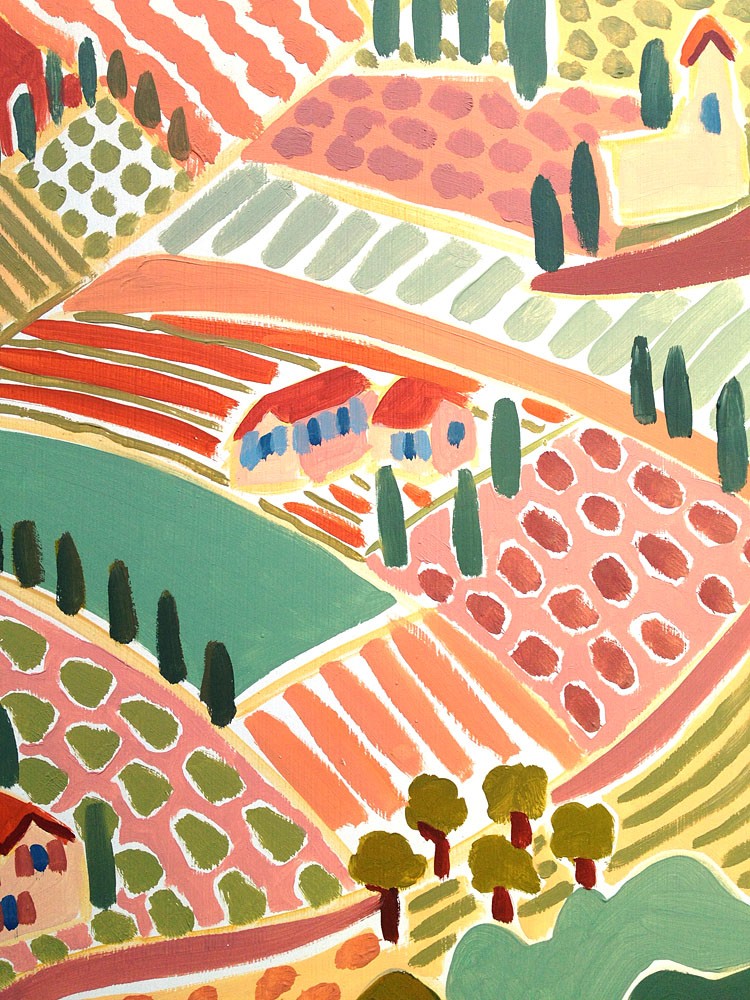 Original Painting by Joanne Short. Provençal Landscape. Provence, France.