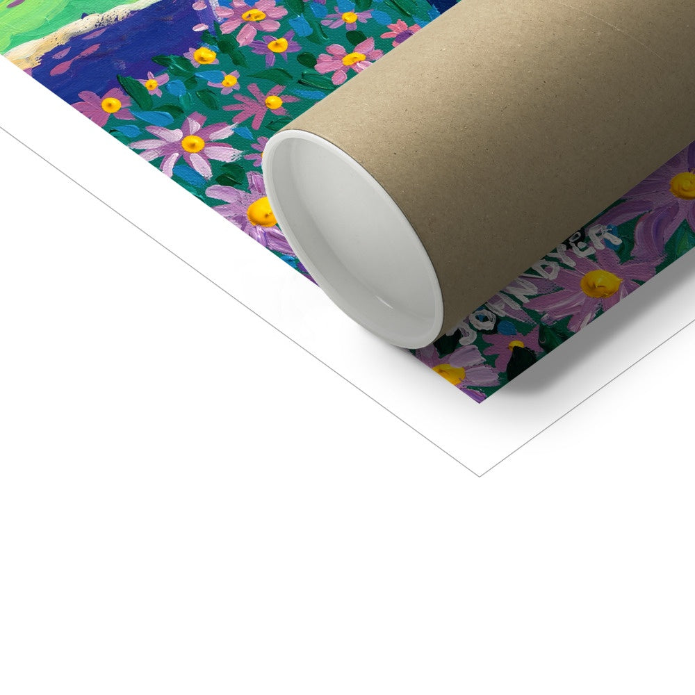 John Dyer Fine Art Print. Open Edition Cornish Art Print. 'A Carpet of Flowers, Gurnard's Head, Zennor'. Cornwall Art Gallery