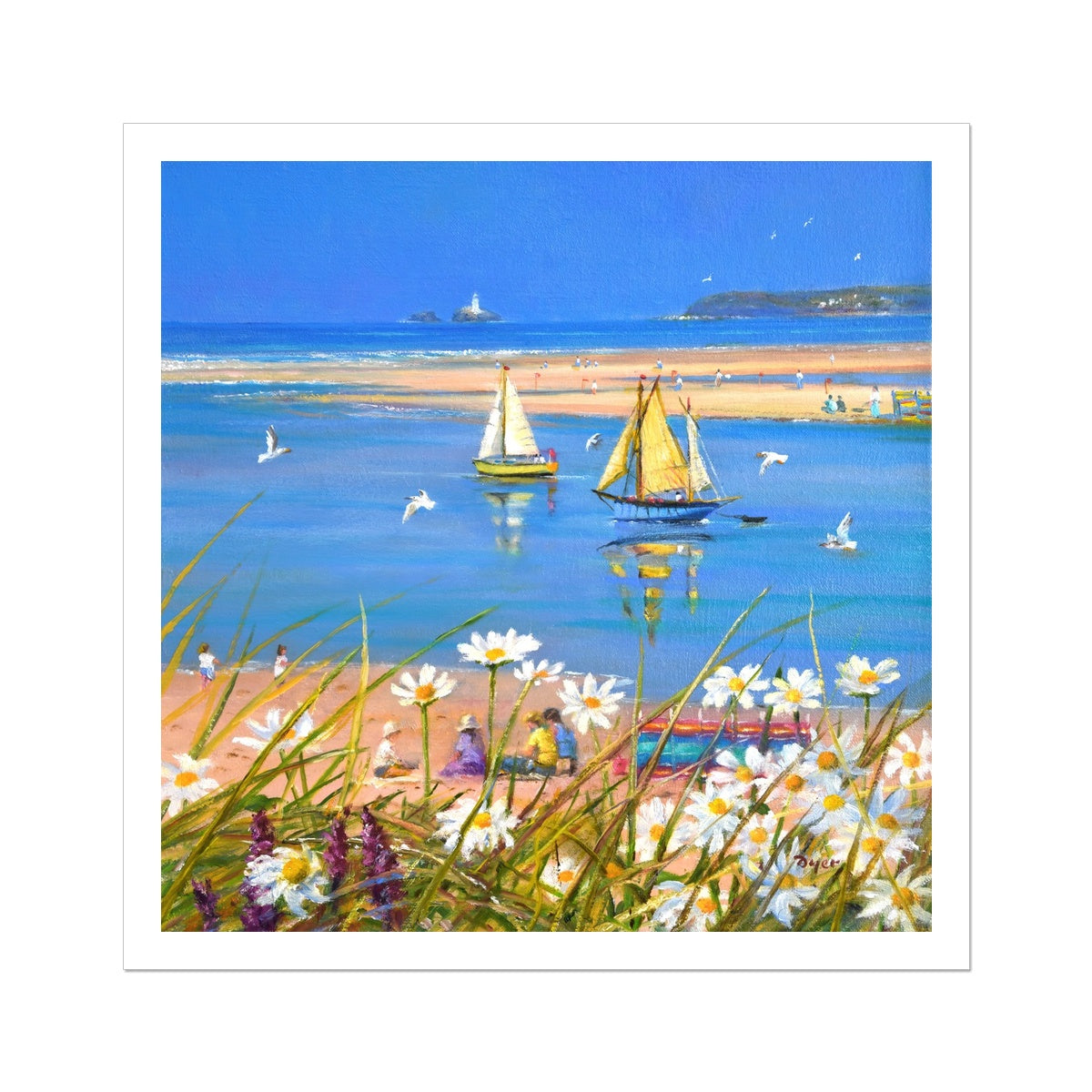 Ted Dyer Fine Art Print. Open Edition Cornish Art Print. &#39;Warmth of the Day, Hayle&#39;. Cornwall Art Gallery