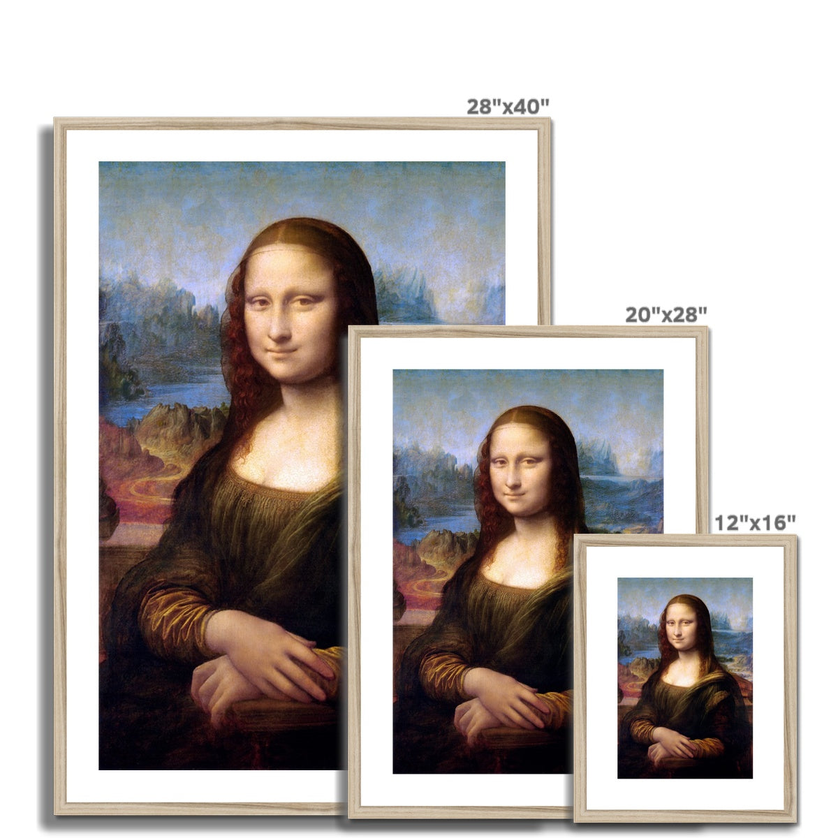 Leonardo da Vinci Framed Open Edition Art Print. &#39;Mona Lisa&#39;. Art Gallery Historic Art