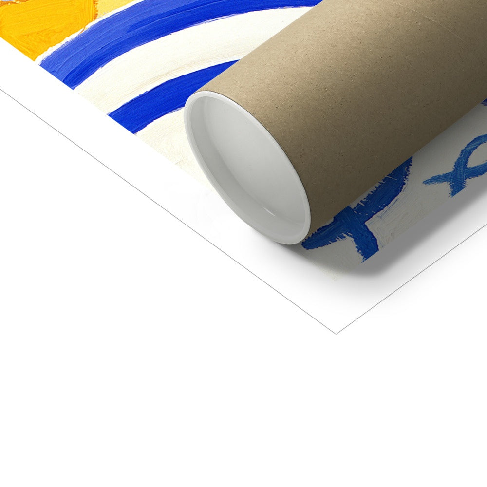 John Dyer Fine Art Print. Coastal Open Edition Art Print. 'Enjoying the Day's Catch, Cornwall'. Cornish Art Gallery