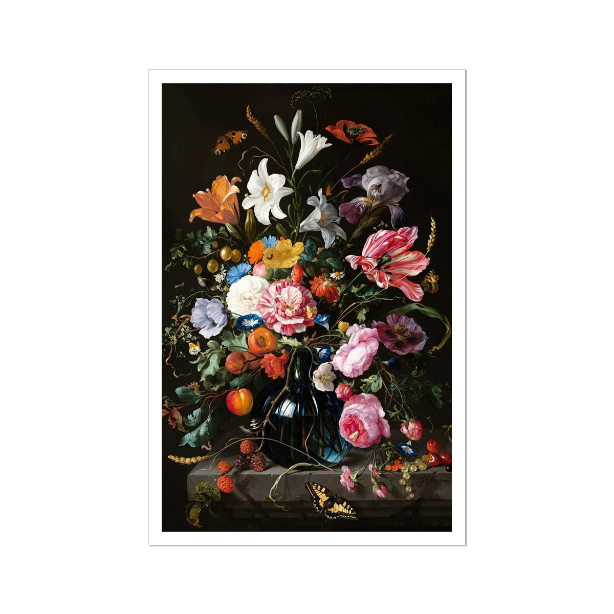 Goebel Horloge murale Jan Davidsz de Heem - Fleurs dans un vase, Artis Orbis, porcelaine 31cm Goebel Horloge murale Jan Davidsz de Heem - Fleurs dans un vase, Artis Orbis, porcelaine 31cm