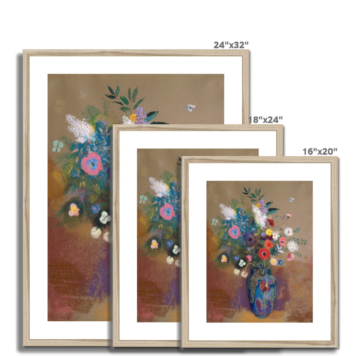 &#39;Bouquet of Flowers&#39; Still Life by Odilon Redon. Framed Open Edition Fine Art Print. Historic Art