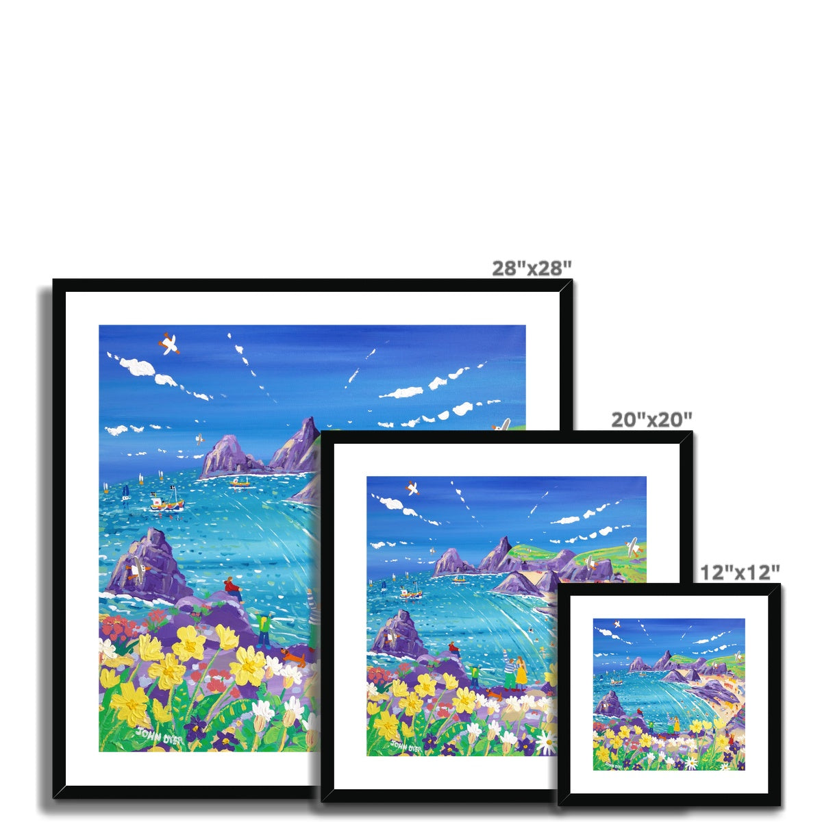 Wild Flowers and Sunshine, Kynance Cove - John Dyer Framed &amp; Mounted Print