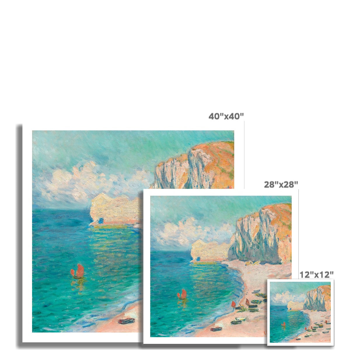 &#39;The Beach and the Falaise d&#39;Amont&#39; by Claude Monet. Open Edition Fine Art Print. Historic Art