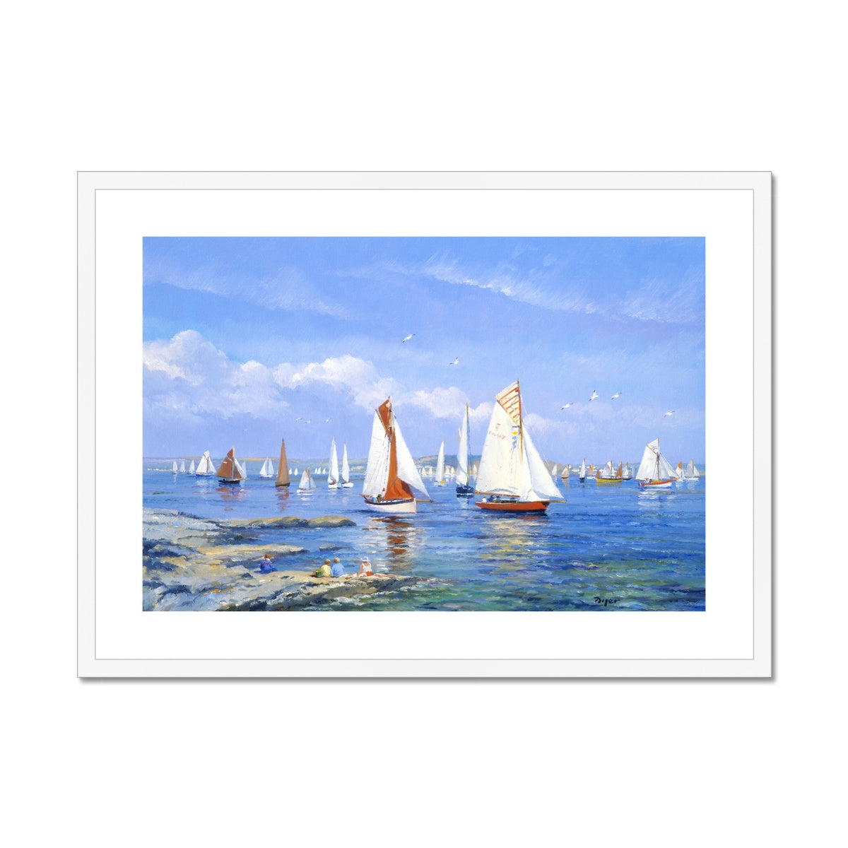 Ted Dyer Framed Open Edition Coastal Cornish Fine Art Print. 'Classics III'. Cornwall Art Gallery