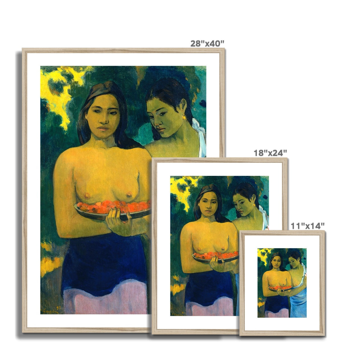 Paul Gauguin Framed Open Edition Art Print. &#39;Two Tahitian Women&#39;. Art Gallery Historic Art