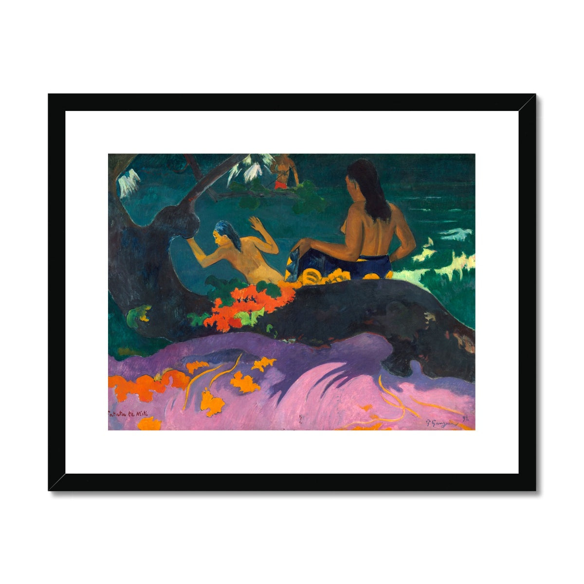 Paul Gauguin Framed Open Edition Art Print. 'Fatata te Miti', by the sea. Art Gallery Historic Art