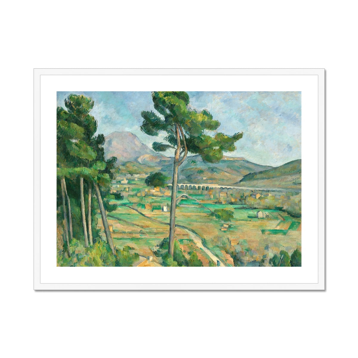 Paul Cézanne Framed Open Edition Art Print. 'Mont Sainte-Victoire and the Viaduct of the Arc River Valley'. Art Gallery Historic Art
