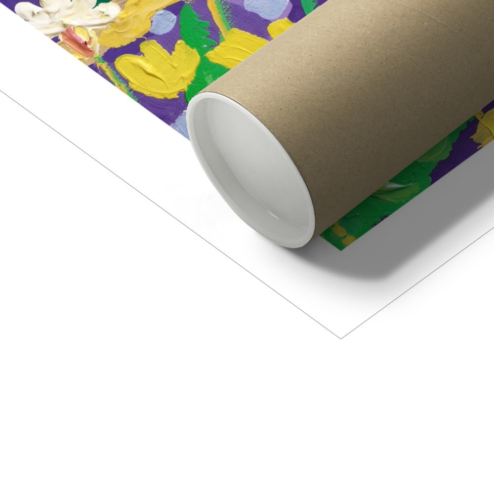 John Dyer Fine Art Print. Open Edition Cornish Art Print. 'Wild Flowers and Sunshine, Kynance Cove'. Cornwall Art Gallery