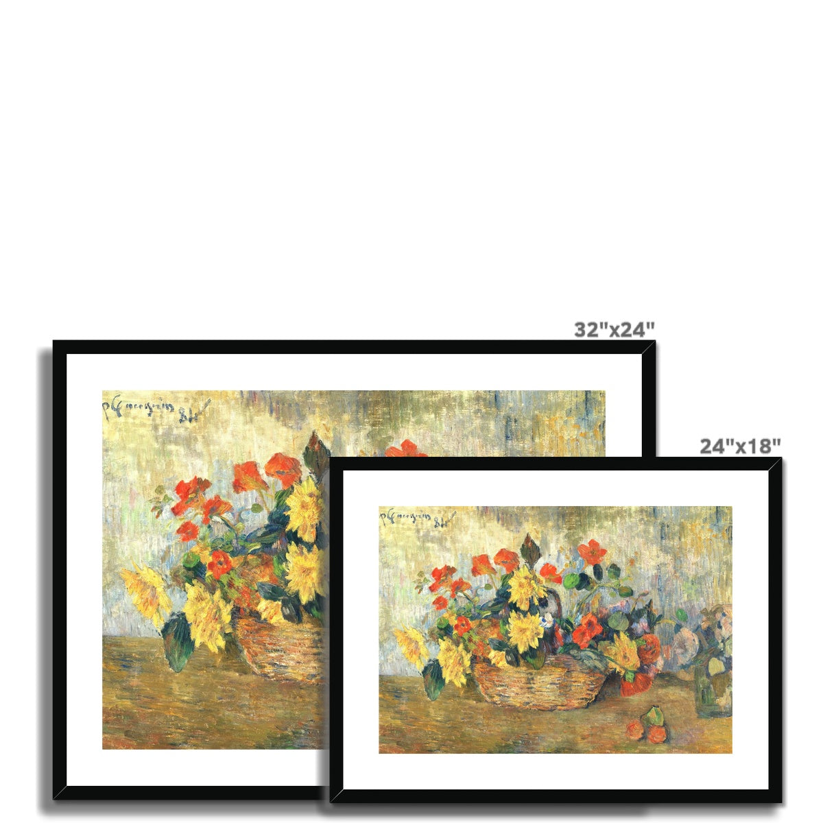 &#39;Flowers&#39; Still Life by Paul Gauguin. Framed Open Edition Fine Art Print. Historic Art