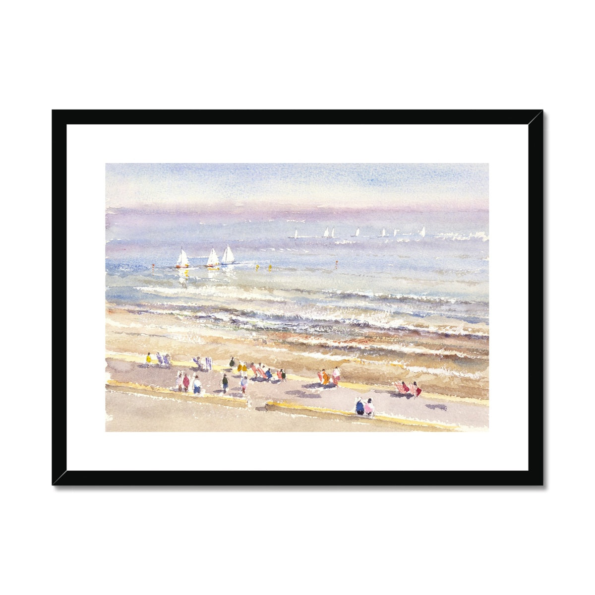 Ted Dyer Framed Open Edition Cornish Fine Art Print. 'After the Race'. Cornwall Art Gallery