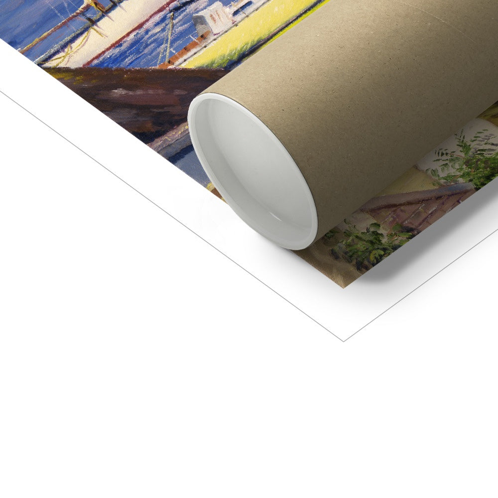 Ted Dyer Fine Art Print. Open Edition Cornish Art Print. 'Summer Sailing, Falmouth'. Cornwall Art Gallery