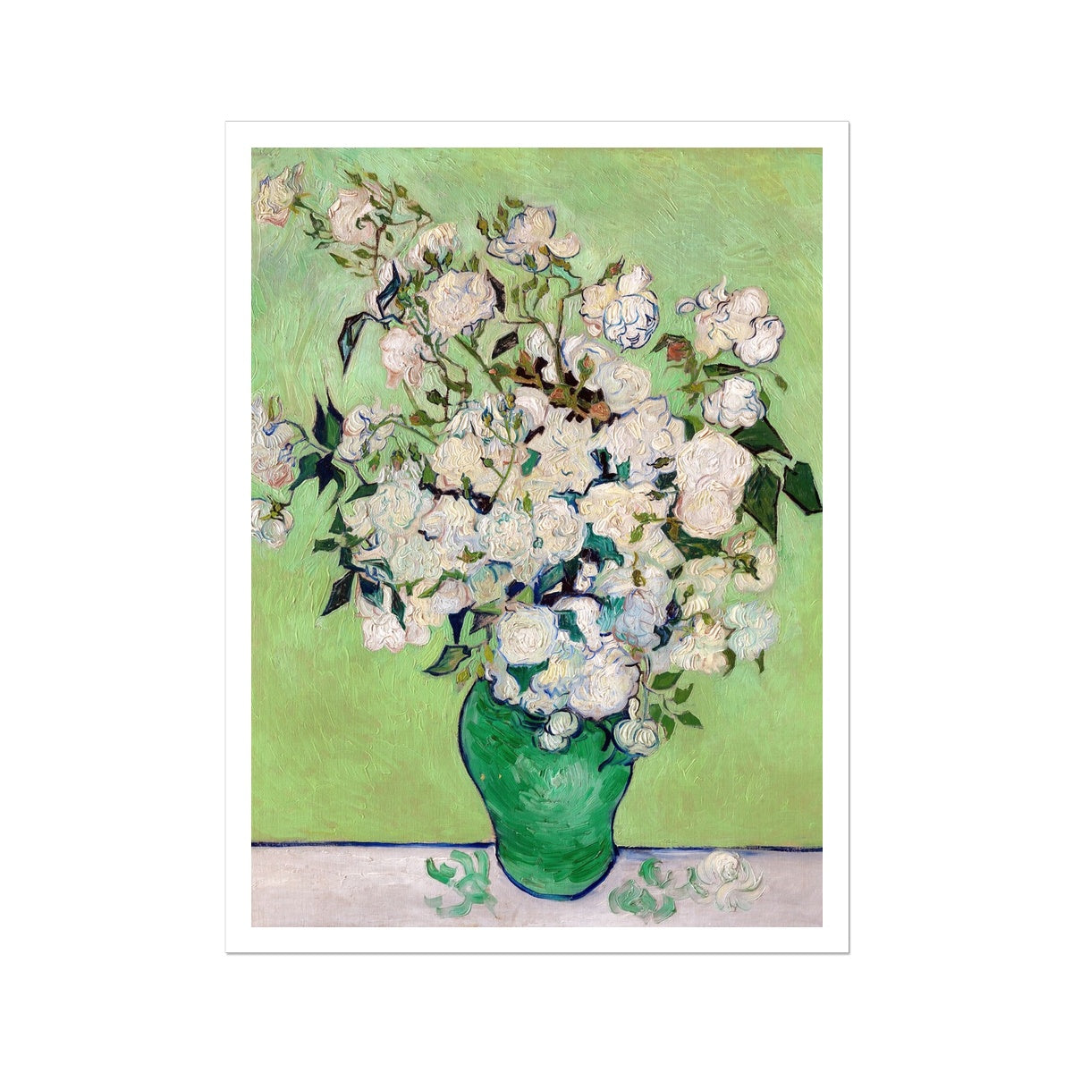 'Roses' Still Life by Vincent Van Gogh. Open Edition Fine Art Print. Historic Art