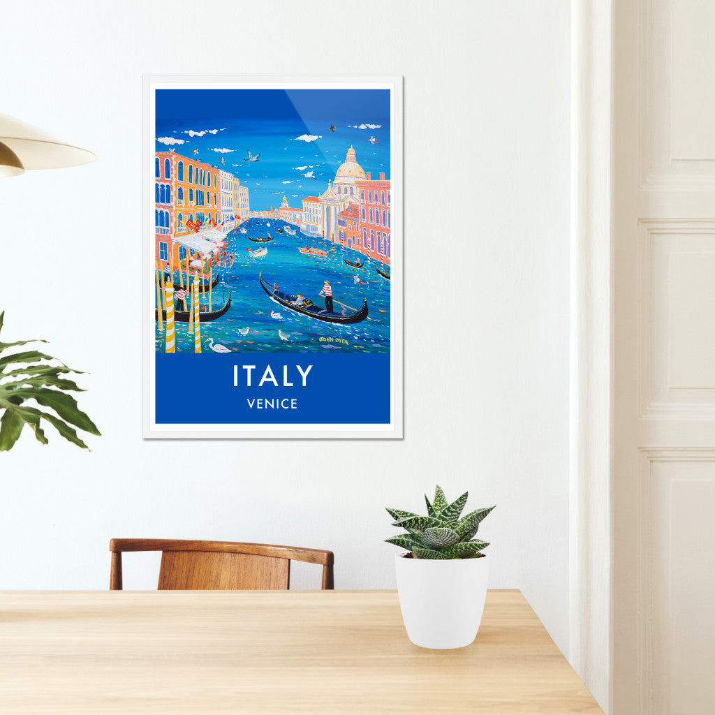 Vintage Style Travel Wall Art Poster Print of Venice, Italy by Artist John Dyer