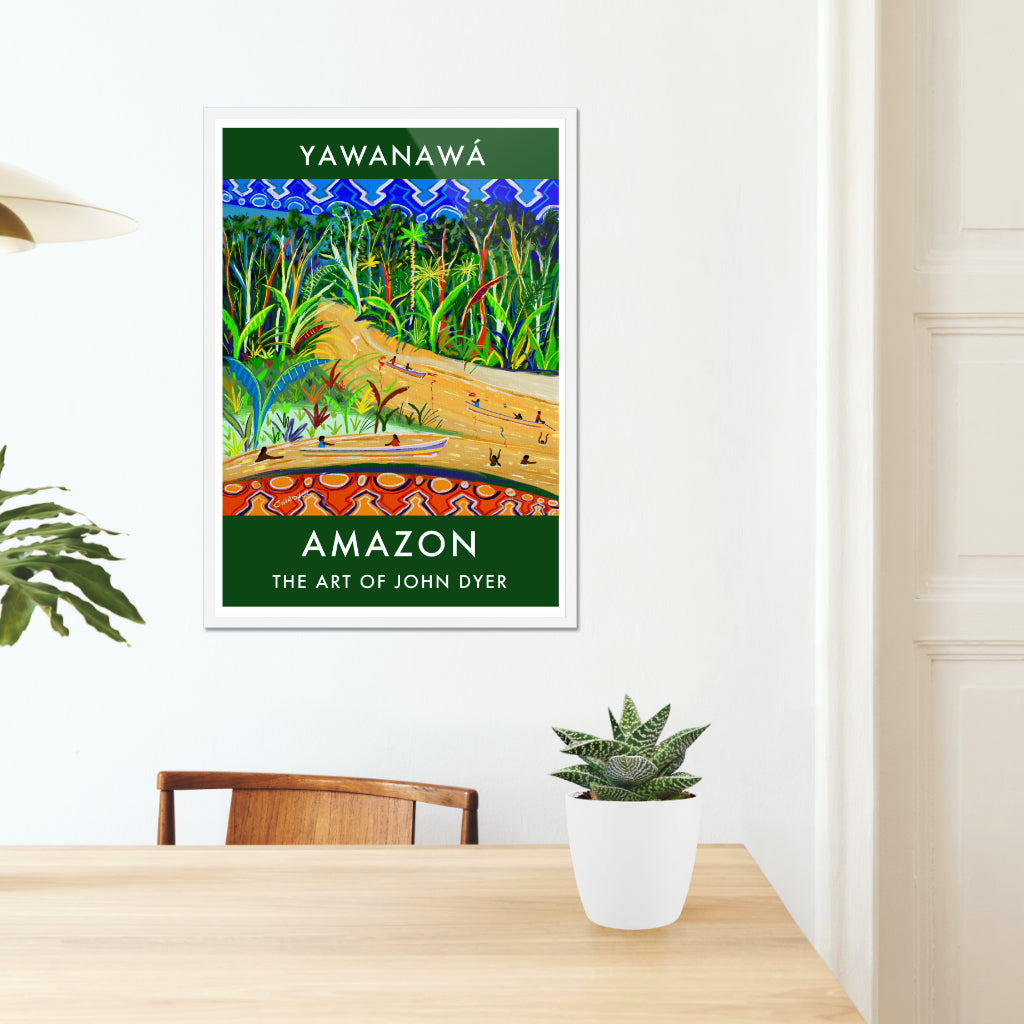 Vintage Style Jungle Wall Art Poster Print by John Dyer. &#39;River of Life, Rio Gregorió, Amazon&#39;. 