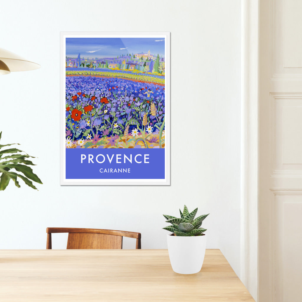 Cairanne, Provence, France. Vintage Style Travel Poster by John Dyer