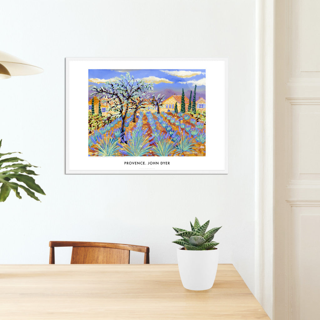 French Wall Art Poster Print featuring Lavender in Provence, France by artist John Dyer. French Art Gallery