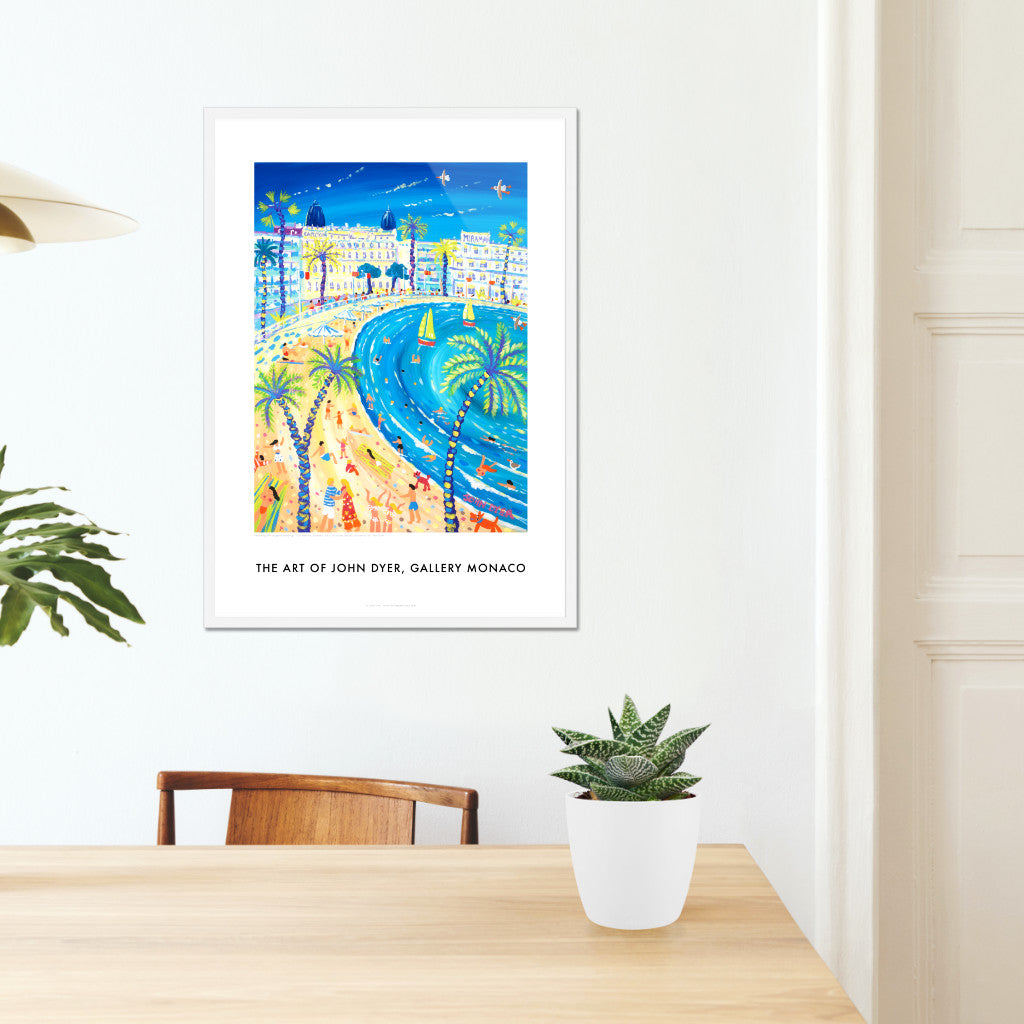 John Dyer Wall Art Poster Print. Cannes Beach, South of France. French Art Gallery