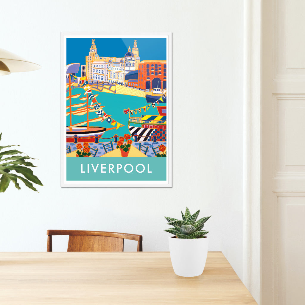 Liverpool Vintage Style Wall Art Travel Poster by Joanne Short. Liverpool Art Gallery