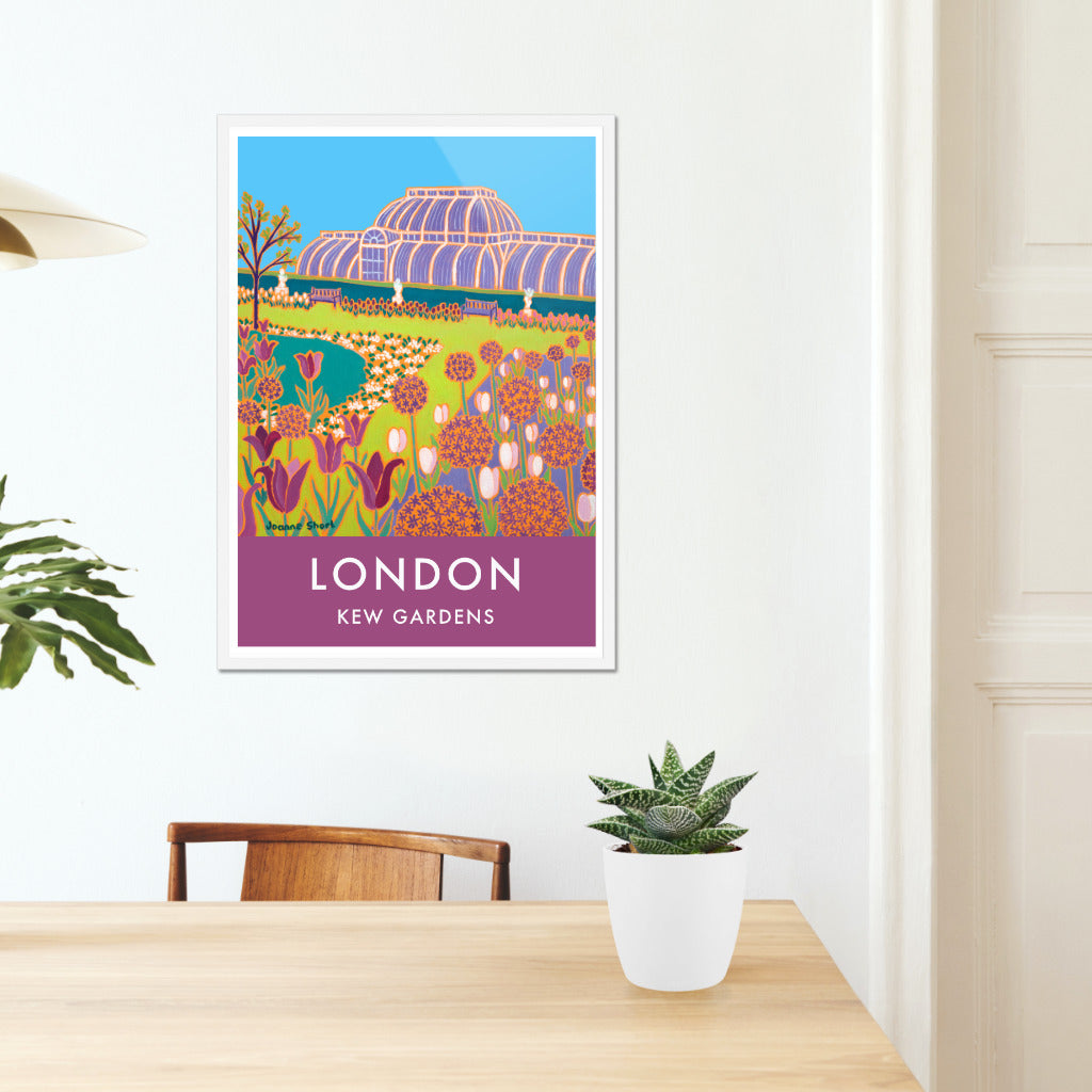 Vintage Style Travel Poster by Joanne Short of Kew Gardens, London