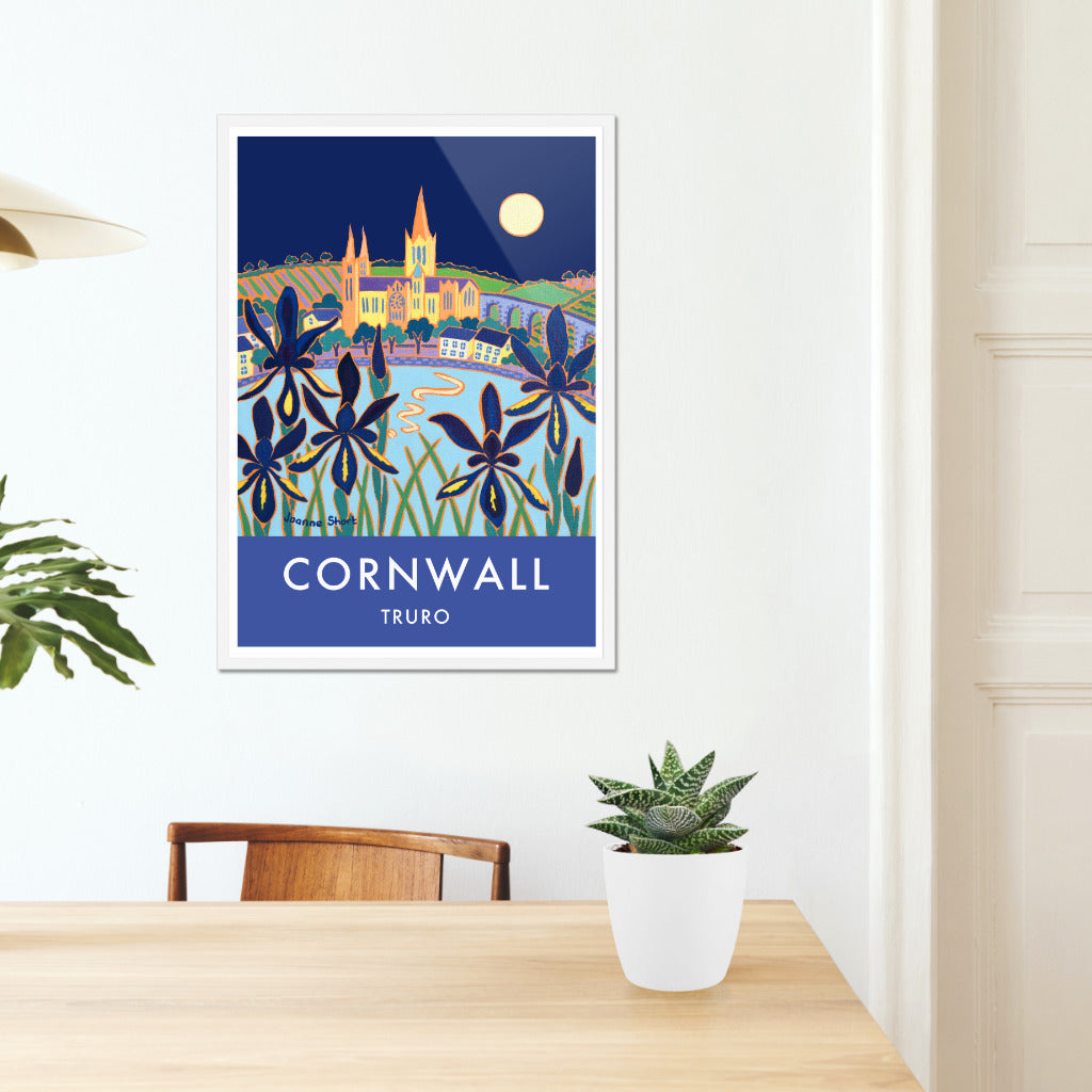 Truro Art Prints of Cornwall by Cornish Artist Joanne Short. Vintage Style Poster Print Art for Homes. Cornwall Art Gallery
