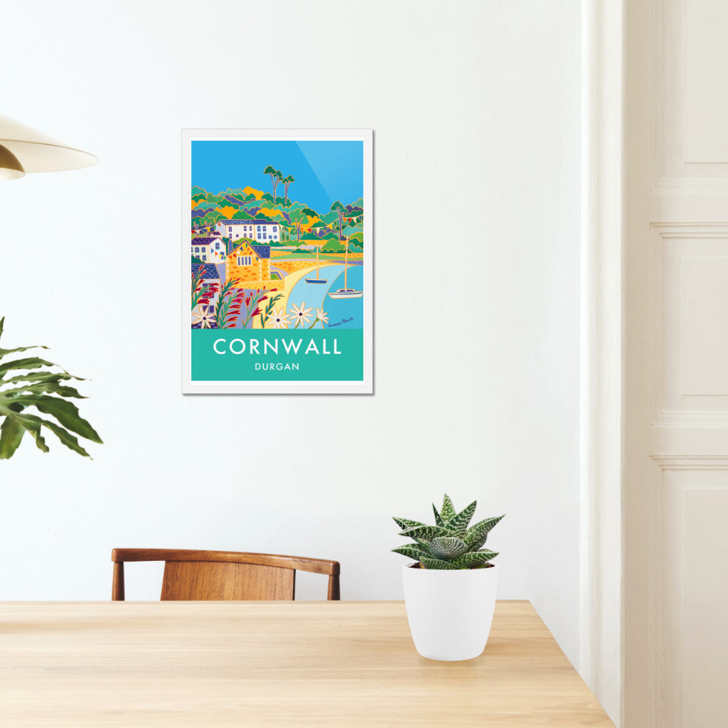 Vintage Style Travel Art Poster Print by Cornish Artist Joanne Short of Durgan, Cornwall