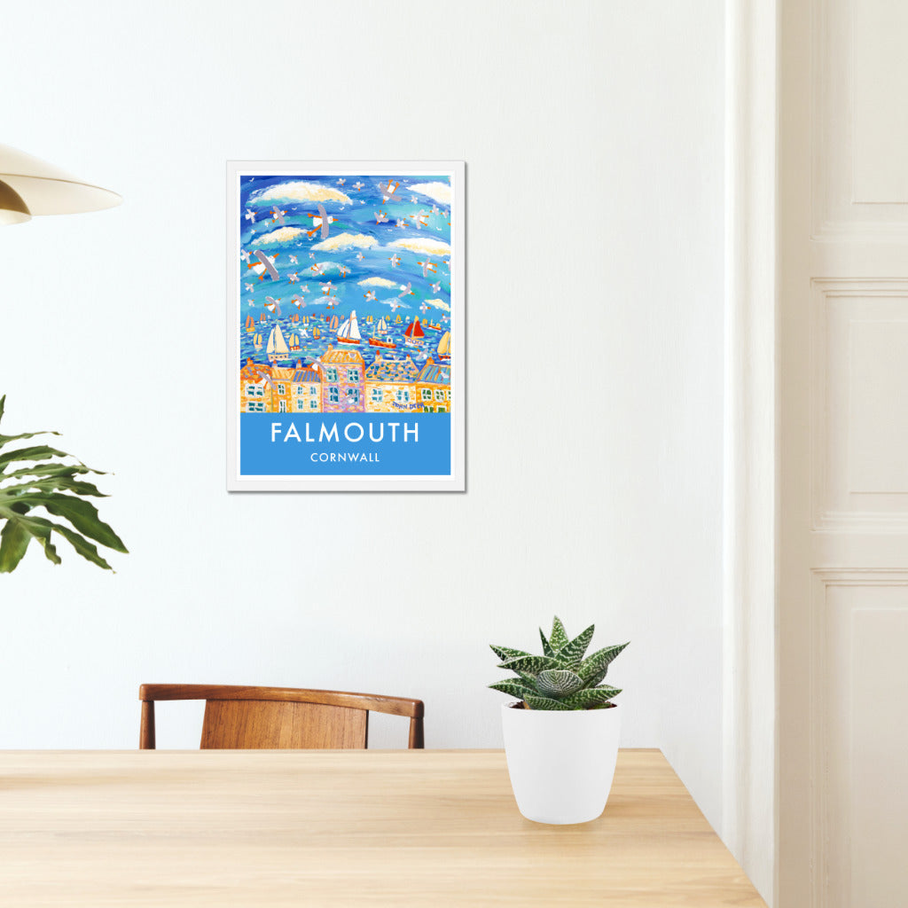 Vintage Style Seaside Travel Poster Art Print by Cornish Artist John Dyer of Falmouth in Cornwall