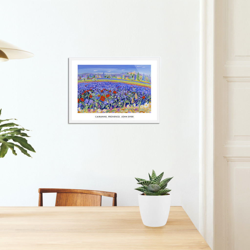 French Wall Art Poster Print of Cairanne, Provence, by John Dyer. French Art Gallery