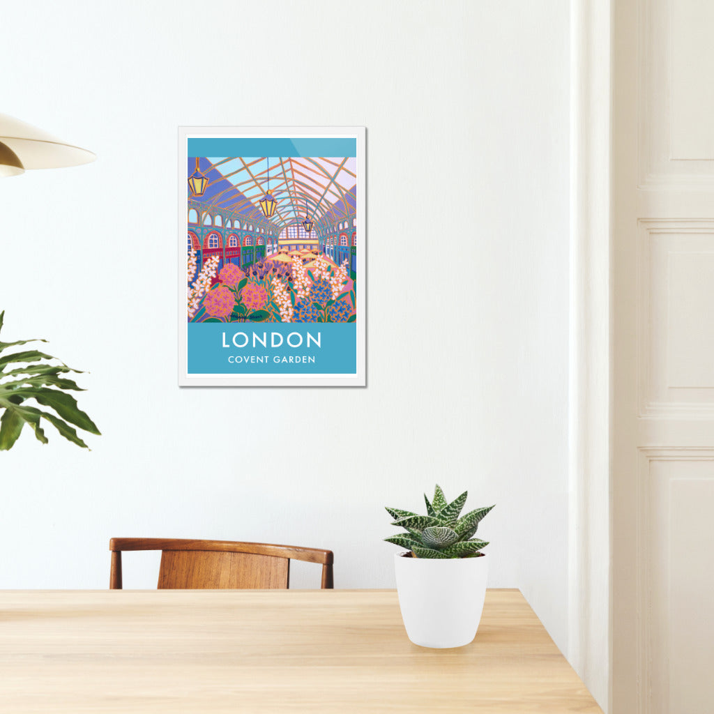 Vintage Style Travel Art Poster Print by Joanne Short of Covent Garden, London