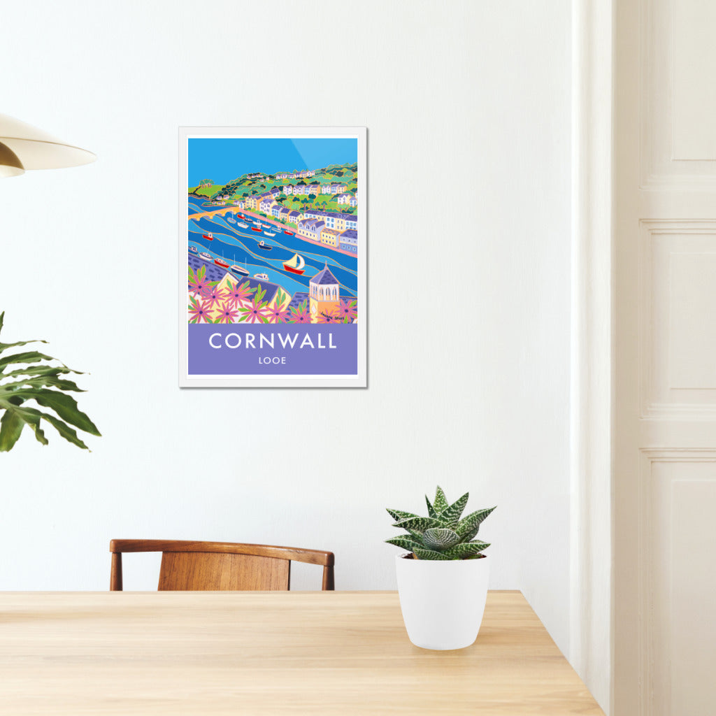 Looe Art Prints of Cornwall by Cornish Artist Joanne Short. Cornwall Art Gallery, Vintage Style Posters.