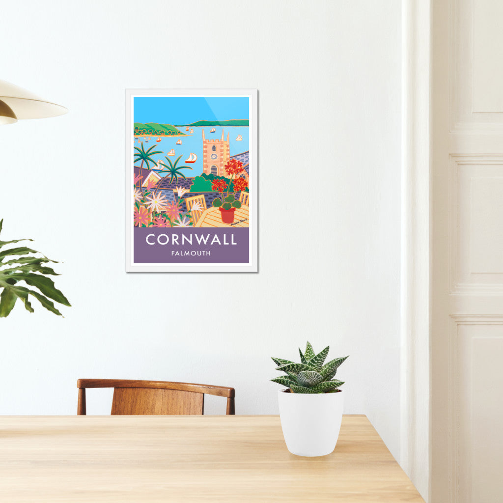 Falmouth Art Prints of Cornwall by Cornish Artist Joanne Short. Cornwall Art Gallery, Vintage Style Posters.