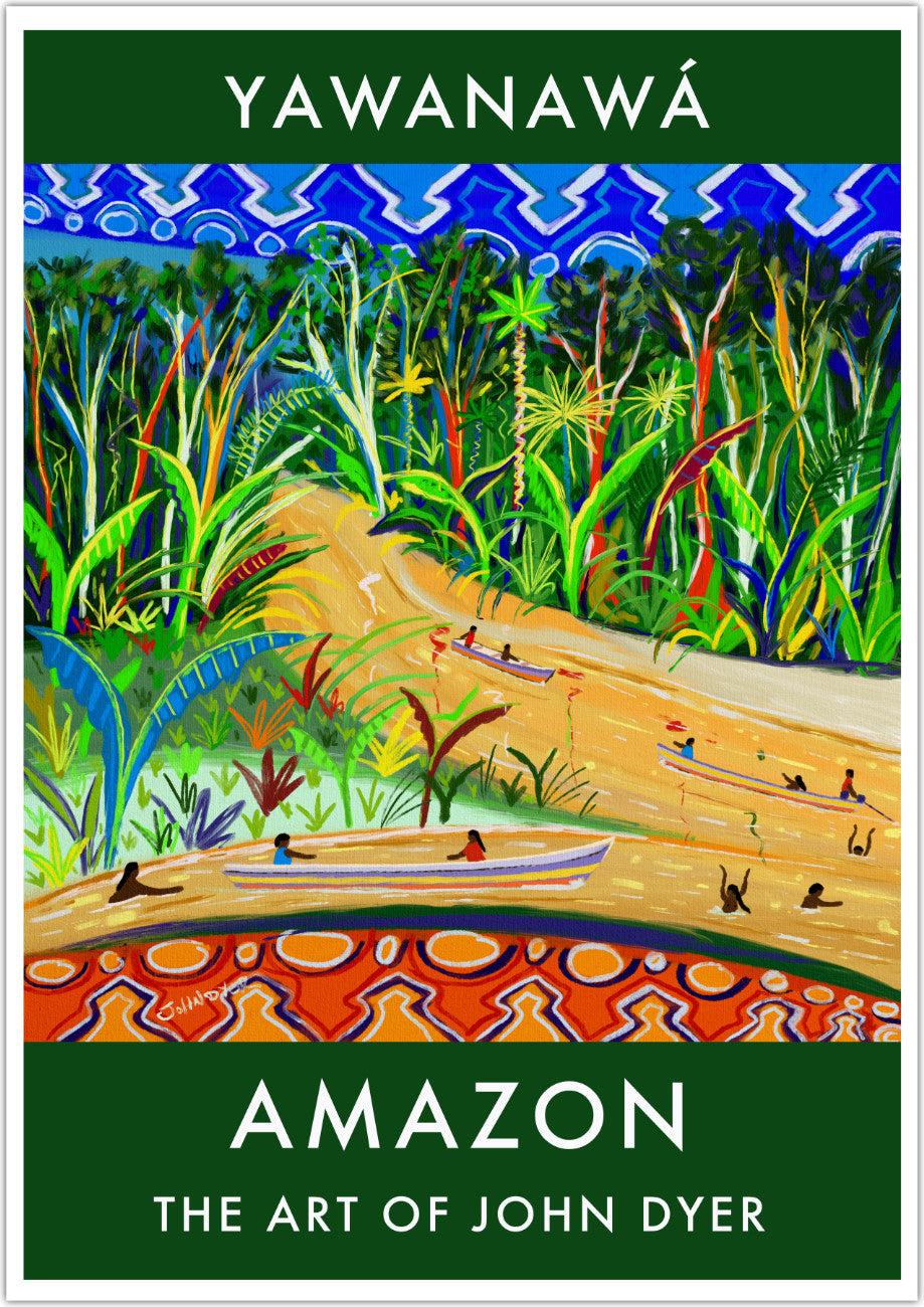 Vintage Style Jungle Wall Art Poster Print by John Dyer. 'River of Life, Rio Gregorió, Amazon'. 
