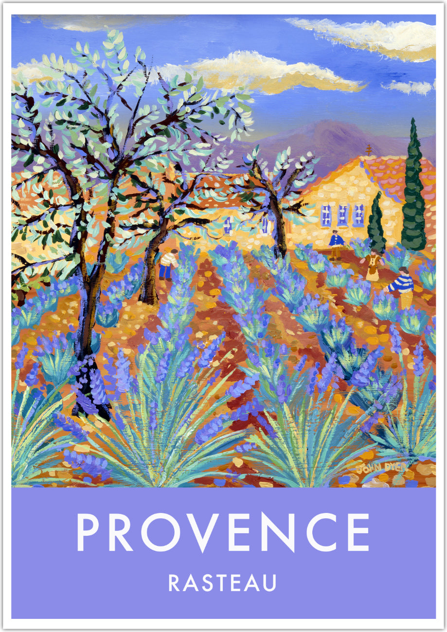 Wall Art Poster Print of Lavender Harvest, Rasteau, Provence, France by John Dyer