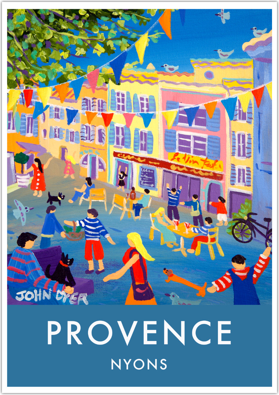 French Wall Art Poster Print by John Dyer. Nyons, Provence. French Art Gallery