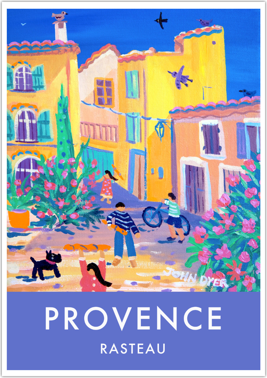 French Wall Art Travel Poster Print by John Dyer. Rasteau Village Provence. 
