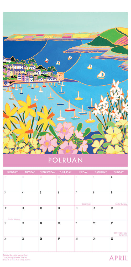 2023 Cornwall Art Calendar by Artists John Dyer &amp; Joanne Short. UK Dates and Holidays.