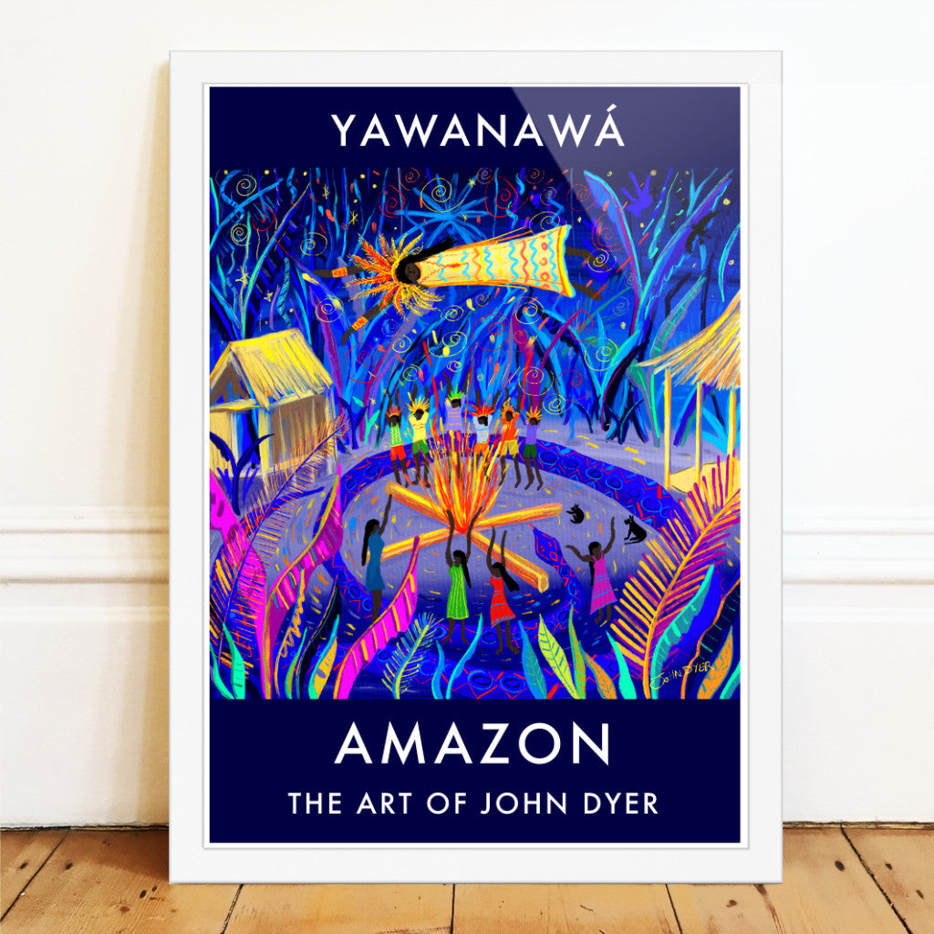Jungle Wall Art Poster Print by John Dyer. Yawanawá Tribal Ayahuasca Ceremony, Amazon Rainforest