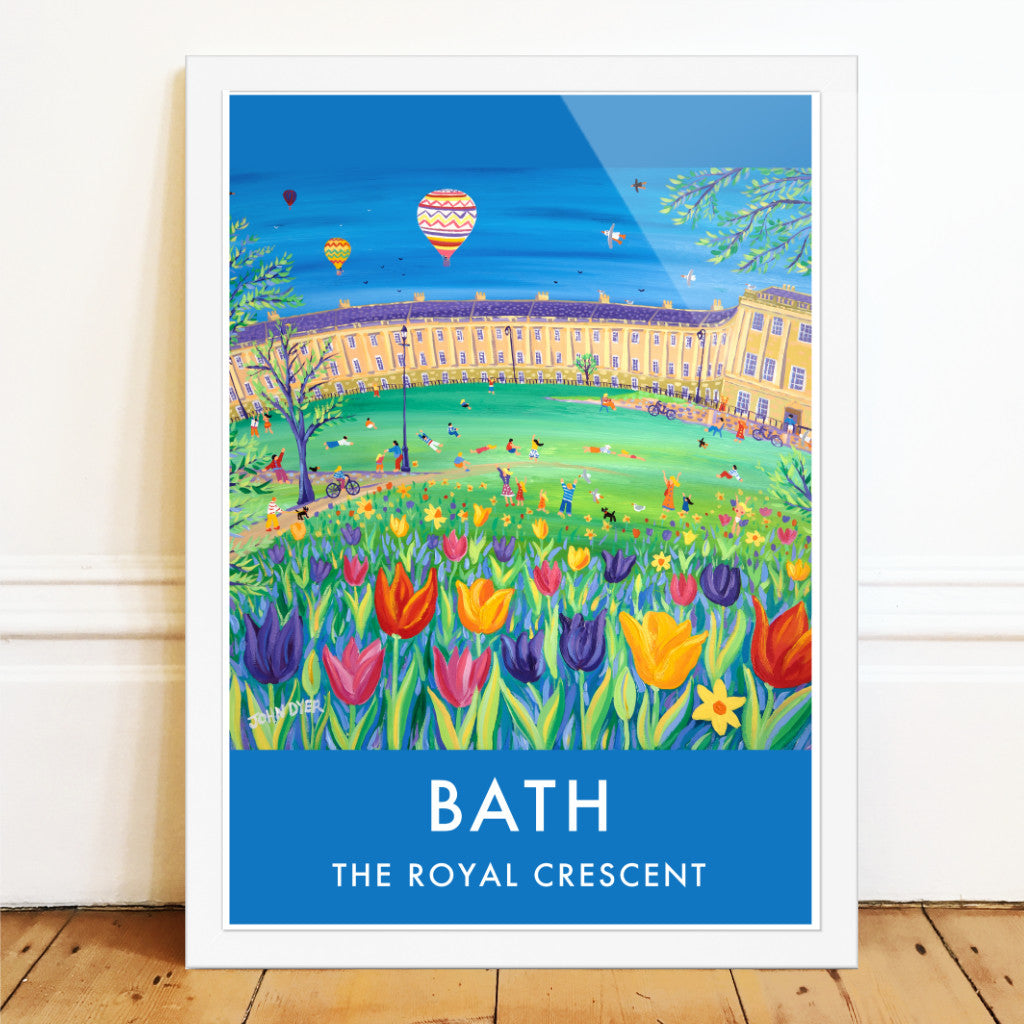 Vintage Style Travel Garden Poster by John Dyer of The Royal Crescent, Bath, Somerset