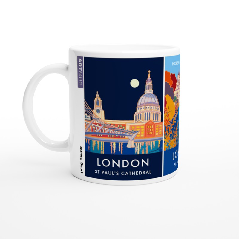 Joanne Short London Mug. St Paul&#39;s Cathedral, St James&#39;s Park, Horse Guards Parade, Royal Albert Hall