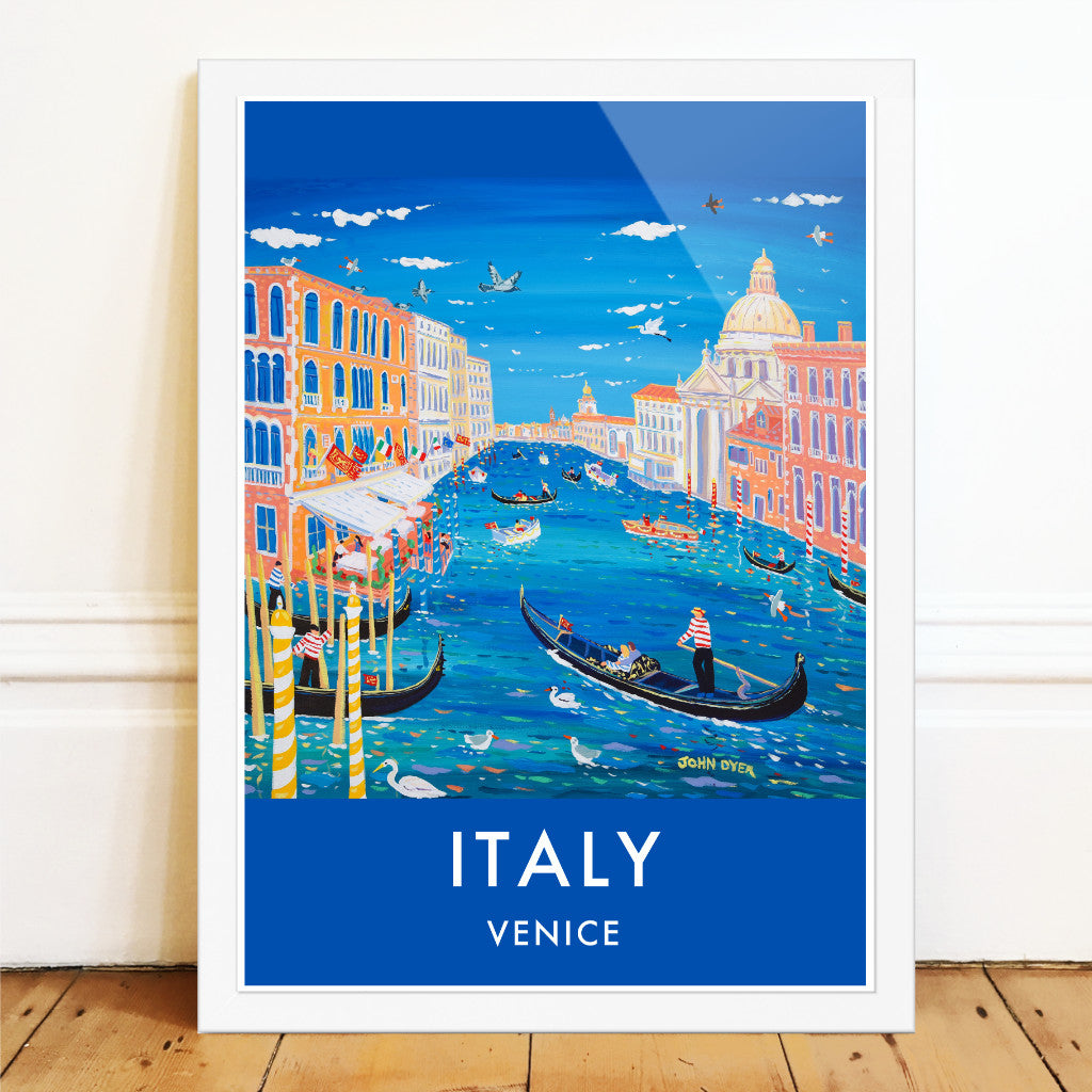Vintage Style Travel Wall Art Poster Print of Venice, Italy by Artist John Dyer