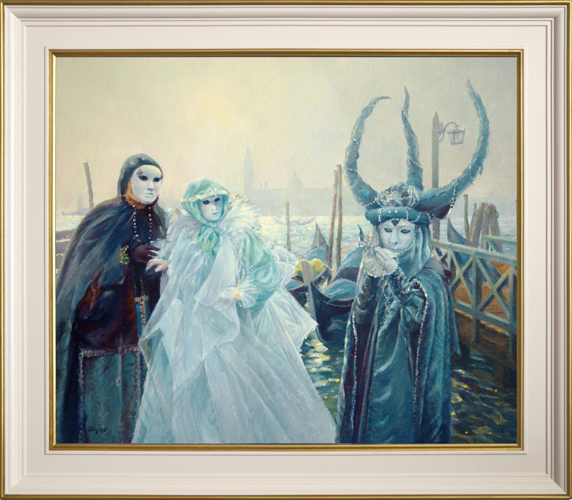'Magical Carnival Morning. Venice', 20 x 24 inches original art oil on canvas. Paintings of Italy by Artist Ted Dyer from our Cornwall Art Gallery