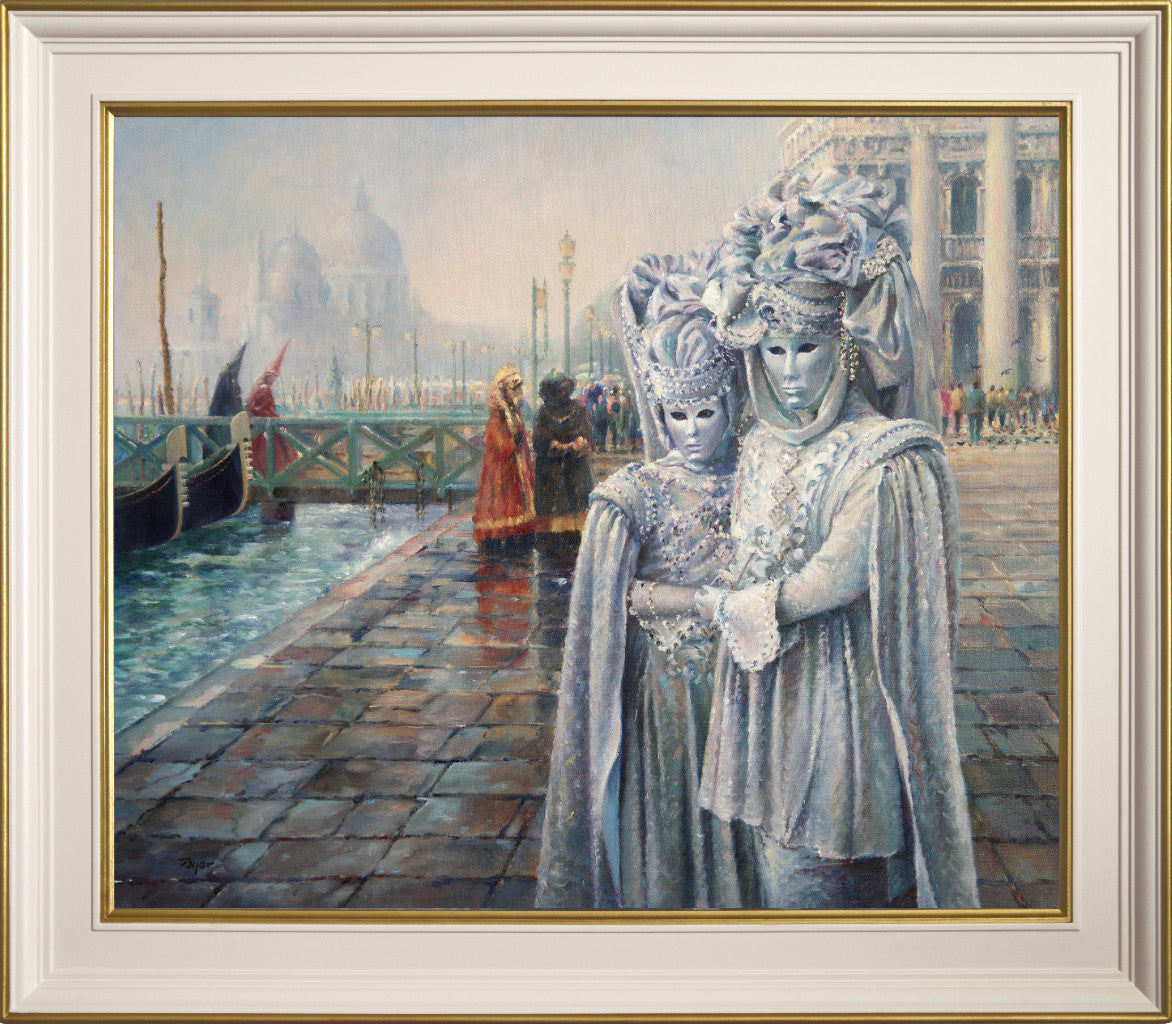&#39;Morning of the Carnival. Venice&#39;, 20x24 inches original art oil on canvas. Paintings of Italy by Artist Ted Dyer from our Cornwall Art Gallery